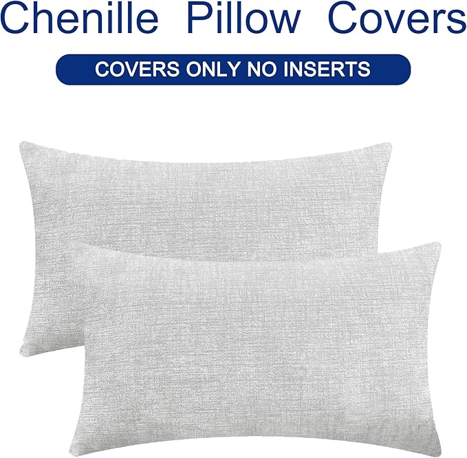 CaliTime Throw Pillow Covers Decorative 16 X 26 Inches Pack of 2 Cozy Chenille - Image 6