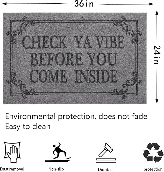 Indoor Door Mat Welcome Mats for Front Door Outdoor, Non Slip Rubber Farmhouse - Image 3
