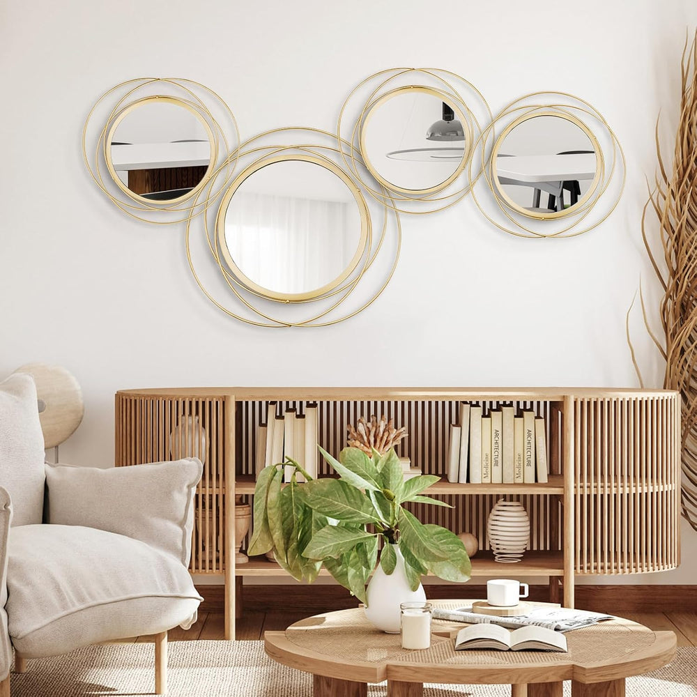 3 Set Sunburst Round Mirrors for Wall Decor Bedroom Bathroom