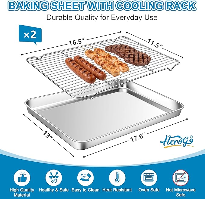 Herogo Stainless Steel Baking Pan Sheet - Image 2