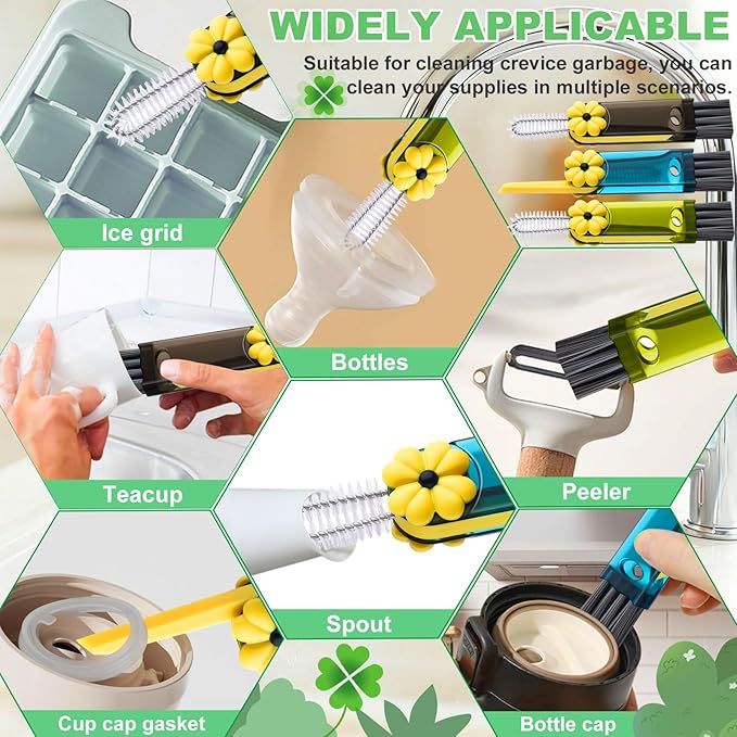 3 in 1 Cup Lid Cleaning Brush, Home Kitchen Crevice Brush, Portable Bottle - Image 5