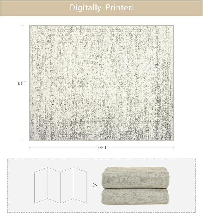 Washable Rugs 8x10 Area Rugs for Living Room, Dining Room- Large Ultra Soft - Image 2