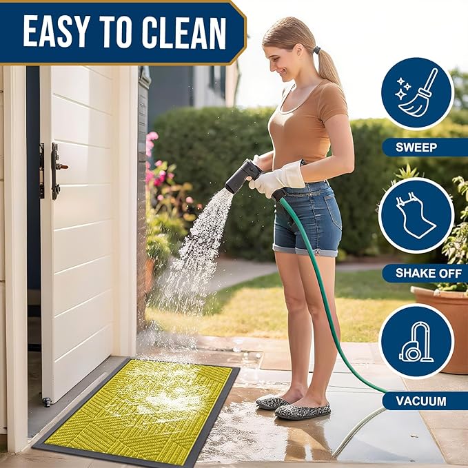 Smiry Front Door Mat Outside Entrance, Heavy Duty Sturdy Natural Rubber Doormat - Image 6