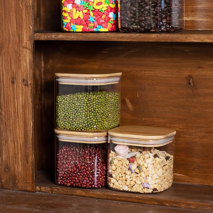 Glass Food Storage Jars 27oz Set of 6, Glass Storage Containers Clear Glass - Image 5