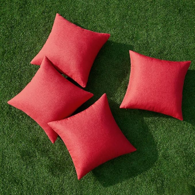 MIULEE Pack of 4 Decorative Solid Waterproof Throw Pillow Covers Linen Garden - Image 4