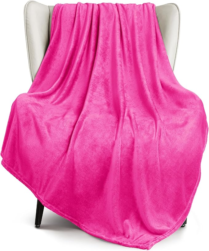 Exclusivo Mezcla Fleece Hot Pink Throw Blanket by ExclusivoMezcla