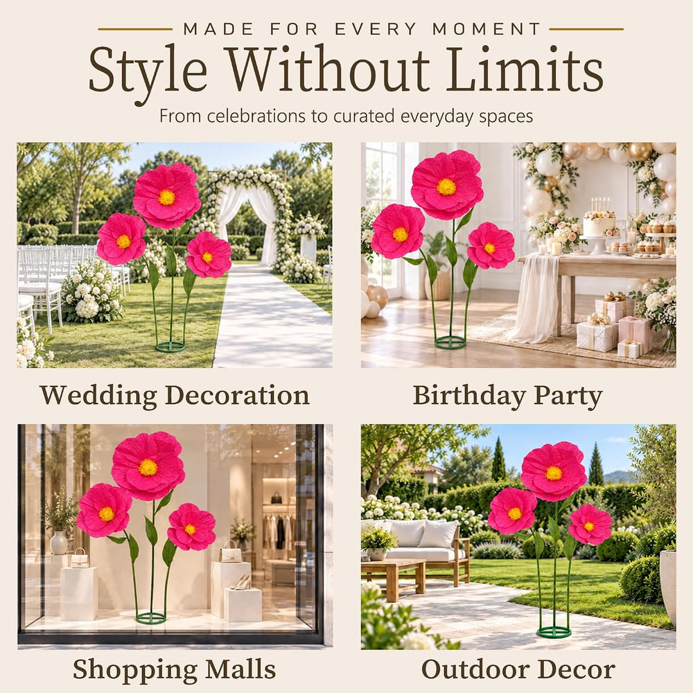 Giant Flowers for Decoration with Stand, Large Paper Artificial Flowers