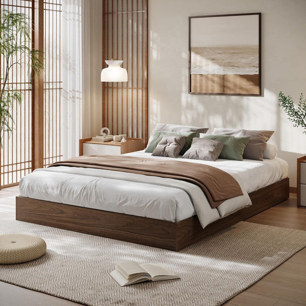 Garvee Wooden Bed Frame, Full Size Platform Bed Frame with Sturdy Slats