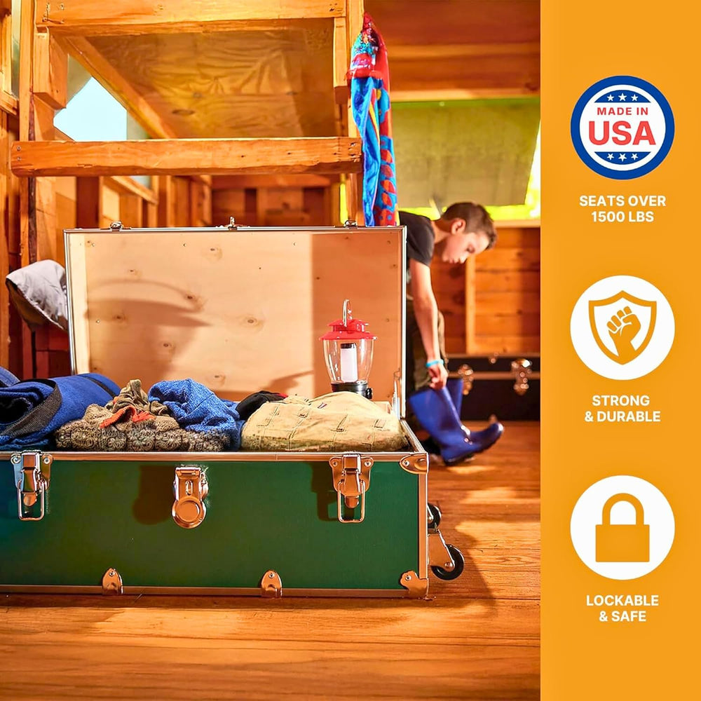 Rhino Classic Camp & College Trunk with Wheels, Footlocker, Dorm Storage ...