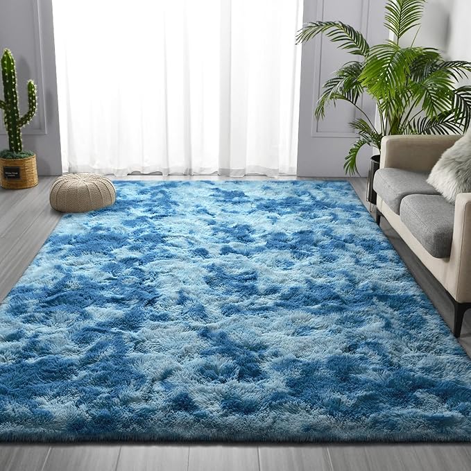 Deerhoo Shag Area Rug, 4 X 6 Tie-Dyed Plush Fuzzy Rugs - Image 2