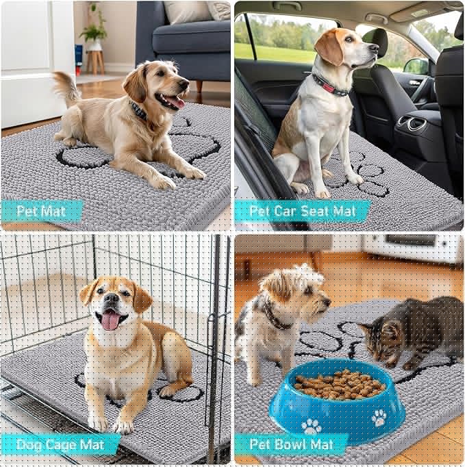 OLANLY Dog Door Mat for Muddy Paws 30x20, Paw Print Design, Absorbs Moisture - Image 7