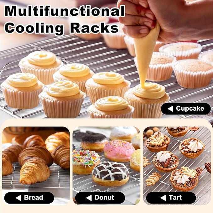 TeamFar Baking Sheet with Rack Set, 19.6/16/12.5 Inch Stainless Steel Cookie - Image 7