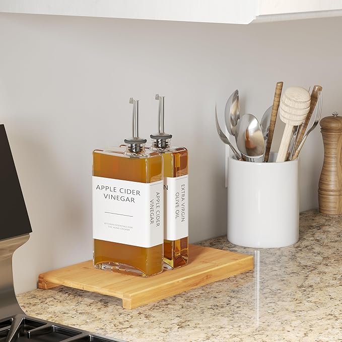 New England Stories Kitchen Cooking Oil Dispenser Set, Olive Oil and Vinegar - Image 3