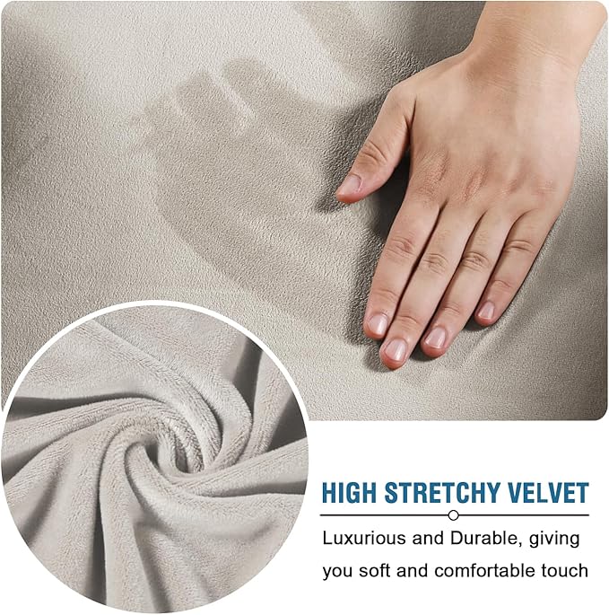 H.VERSAILTEX Real Velvet Plush 3 Piece Stretch Sofa Covers Couch Covers - Image 5