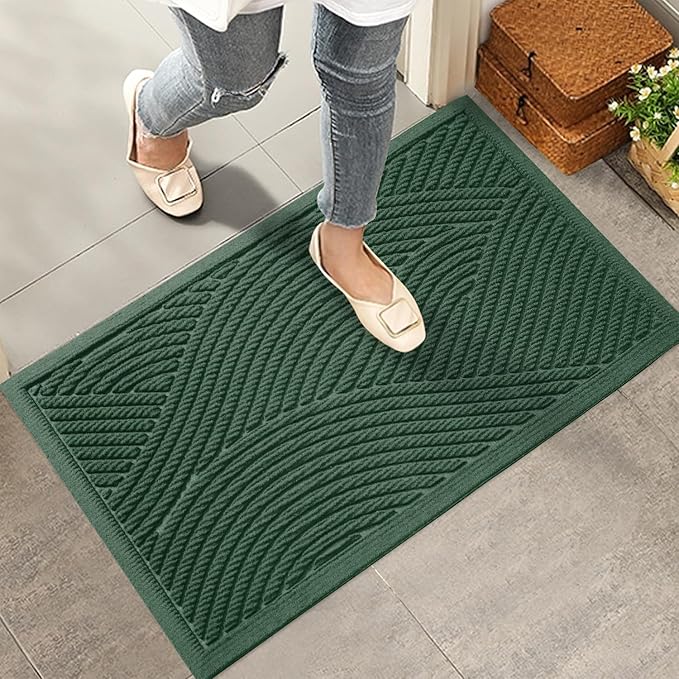 HIYARD Sturdy Front Door Mat, Absorbent Muddy Dirt Resist Welcome Door Mats by HIYARD