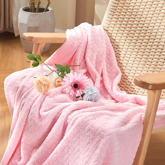 inhand Super Soft Pink Cute Throw Blanket, Cozy Plush Fleece Blanket Throw Size - Image 2