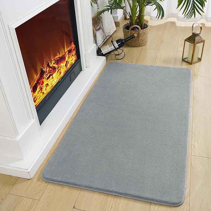 Amearea Modern Washable Runner Rugs, 2x4 Feet Grey Bedroom Runner Rug, Small - Image 4