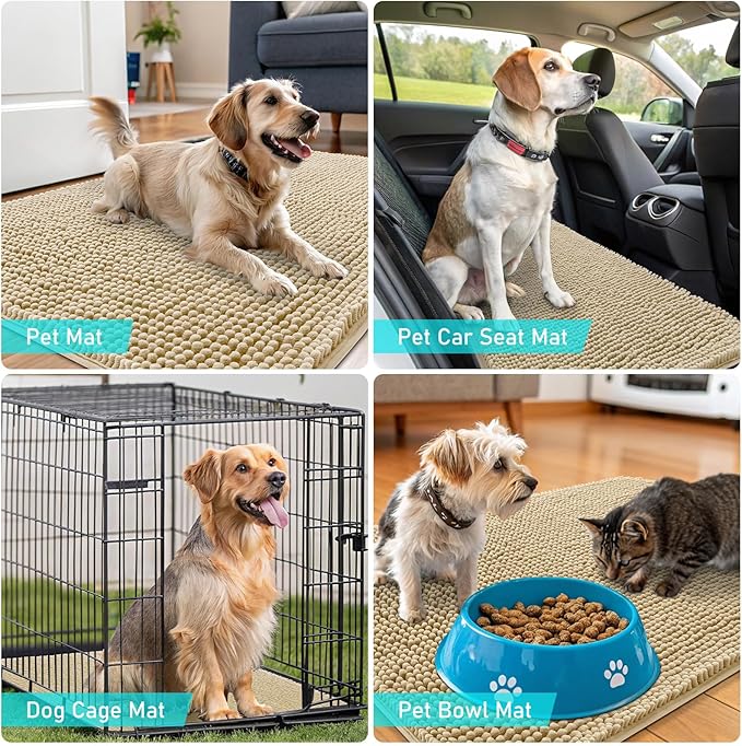 OLANLY Dog Door Mat for Muddy Paws 70x46, Absorbs Moisture and Dirt, Absorbent - Image 7
