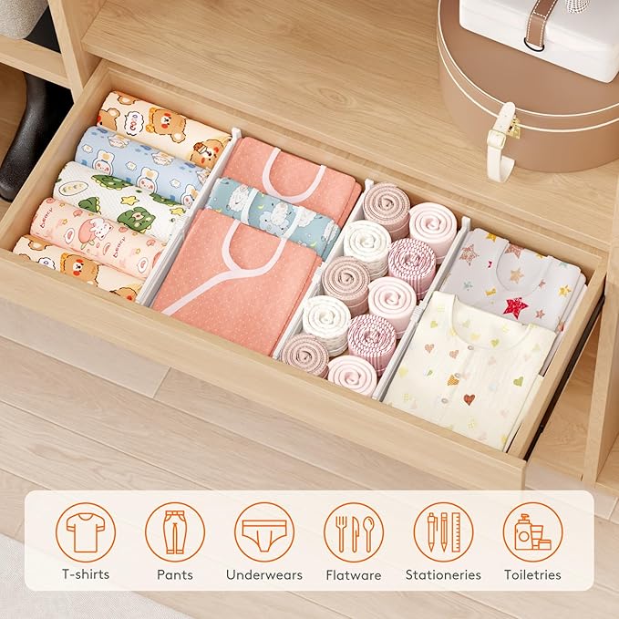 Lifewit 4" Tall 12 Pack Drawer Dividers, 27-42cm/10.5-16.5" Expandable Drawer - Image 9