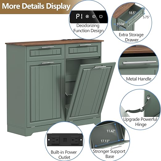 Double 10 Gallon Tilt Out Trash Can Cabinet