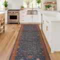 Hazo Haus Navy Blue Runner Rug 2x7 by HazoHaus