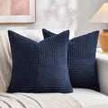 Fancy Homi 2 Packs Navy Blue Euro Decorative Throw Pillow Covers 28x28 Inch by Fancy+Homi