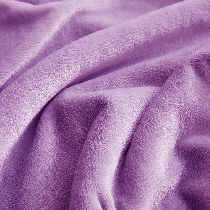KMUSET Fleece Blanket Twin Size Lilac Lightweight Super Soft Cozy Luxury Bed - Image 4