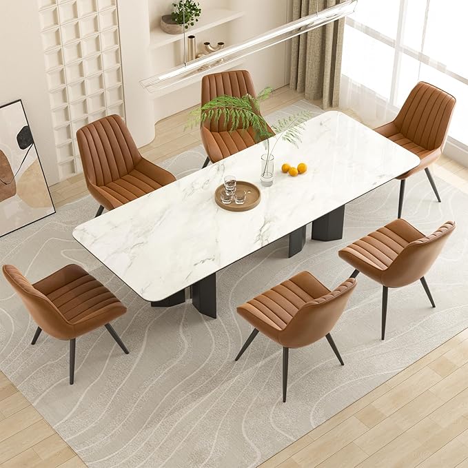 Nalupatio Modern Dining Chairs Set of 6, Comfy Dining Room Chairs with Thick ...