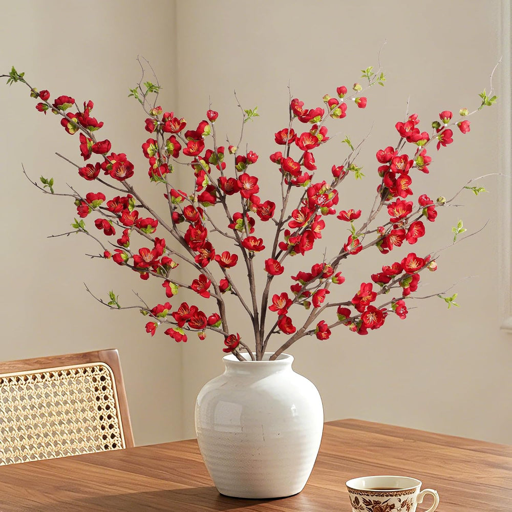 Artificial Cherry Blossom Branches Fake Plum Blossom 35.4''Fake Flowe...