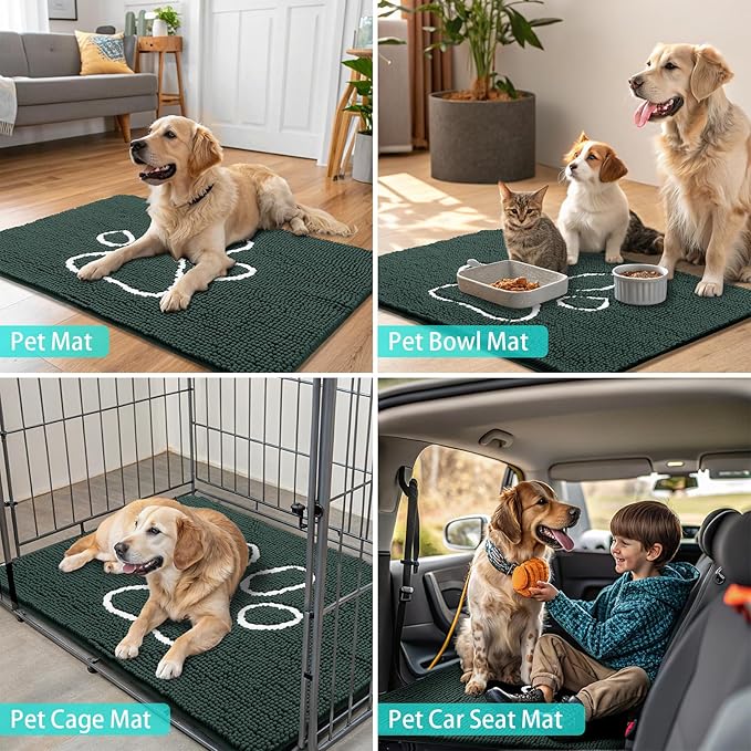 Smiry Dog Door Mat for Muddy Paws, Absorbent Dirt Trapper Non Slip Quick Dry - Image 8