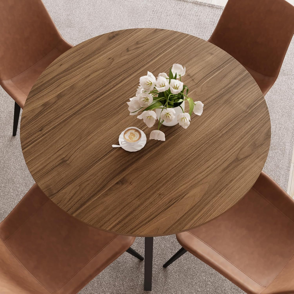 Zerifevni 34.6'' Dining Table and Chairs for 2, Mid Century Modern Ro...