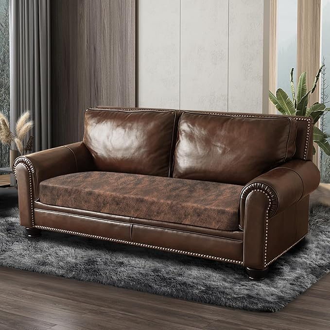 Leather Look Couch Cushion Covers Sofa Seat Slipcovers Sets Couches Furniture - Image 2