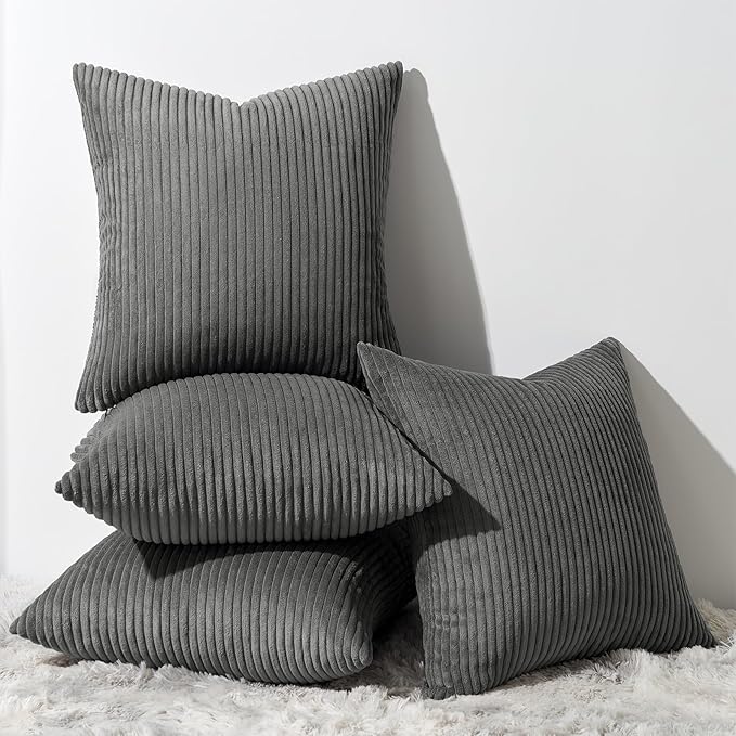 Topfinel Decorative Dark Grey Throw Pillow Covers Cushion Cases, Mix and Match by Topfinel