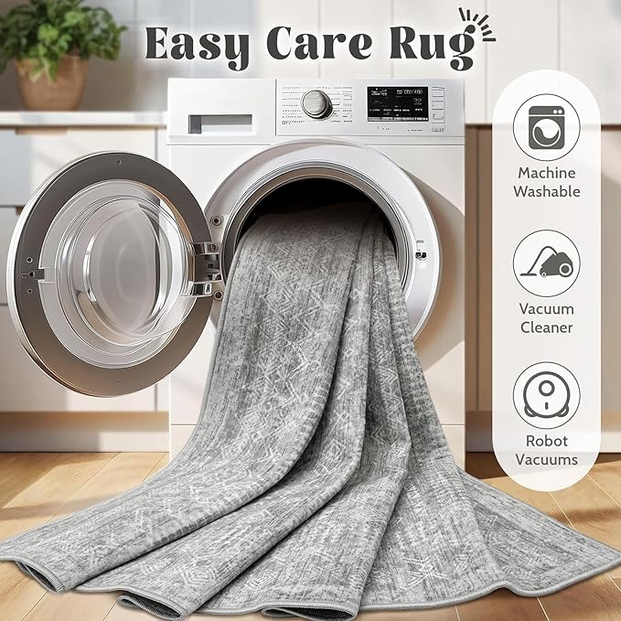 Washable Area Rug 5x7: Moroccan Rug - Image 4