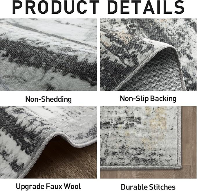 6x9 Area Rugs Washable Rug: Large Modern Abstract Living Room Rug Soft - Image 5