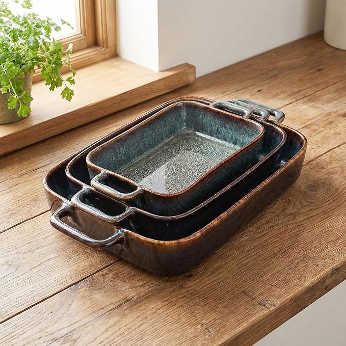 8" x 6" Porcelain Rectangular Casserole Dishes, 2 pieces Baking Dish - Image 4