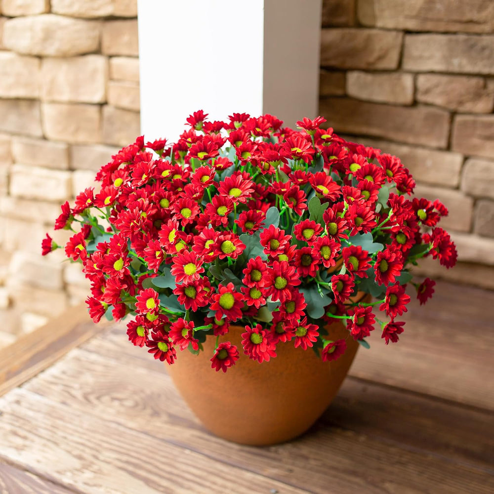 Daisy Artificial Flowers for Outdoors Autumn Fall Decoration, 6 Bundles Fake ...