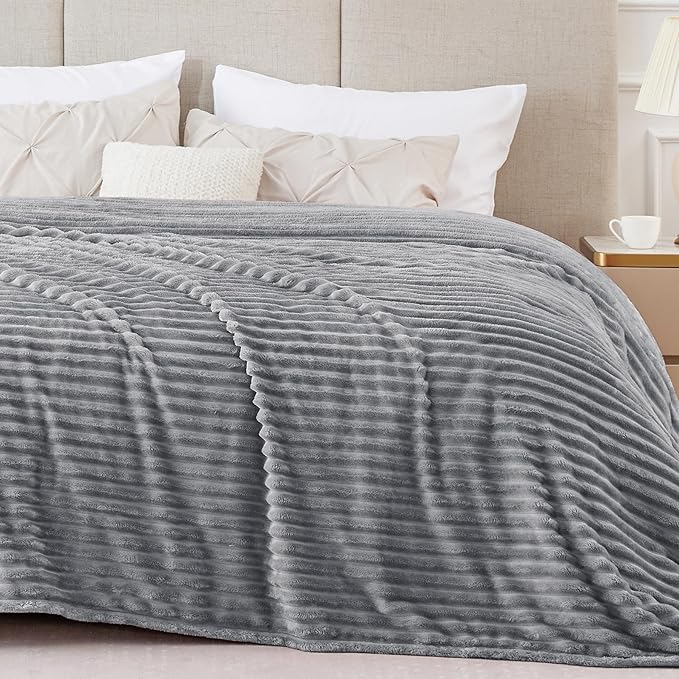 BEDELITE Fleece Blanket Queen Size – 3D Ribbed Jacquard Soft and Warm by BEDELITE