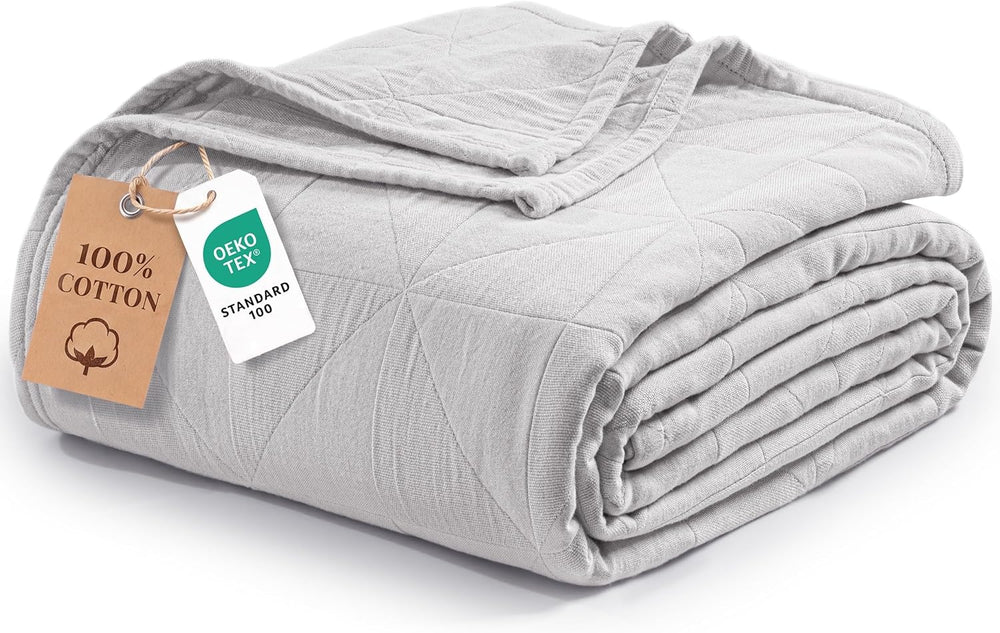 Exclusivo Mezcla 4-Layer 100% Cotton Muslin Queen Size Blanket, Light Grey