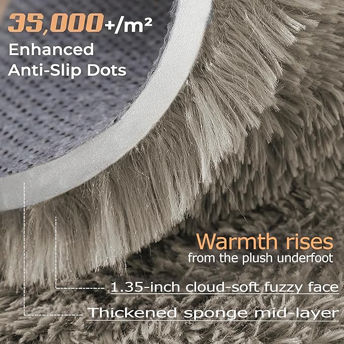 6x9 Area Rugs for Living Room: Fluffy Shag Soft Washable Rug Large Fuzzy Plush - Image 3