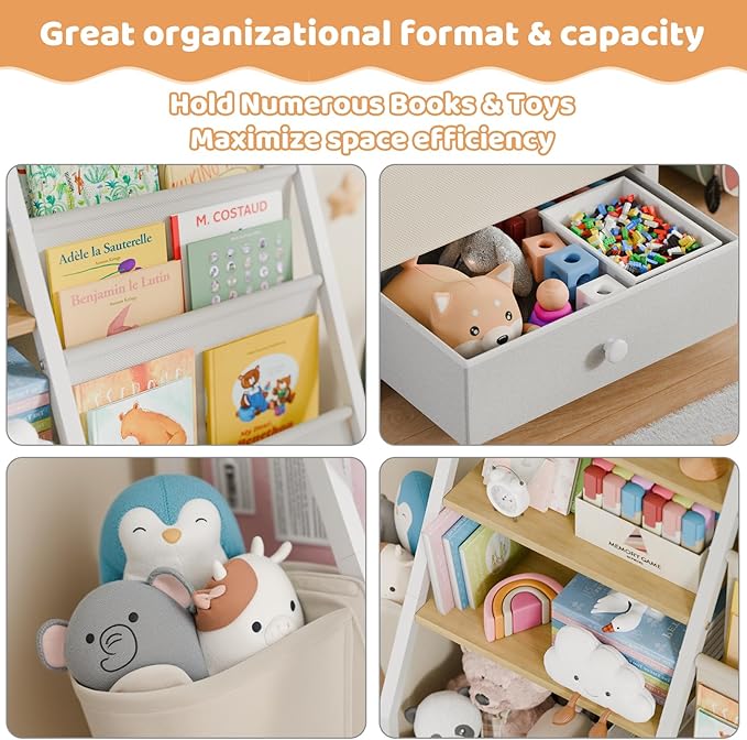 HAVLOTII Kids Bookshelf and Toy Storage - Image 3