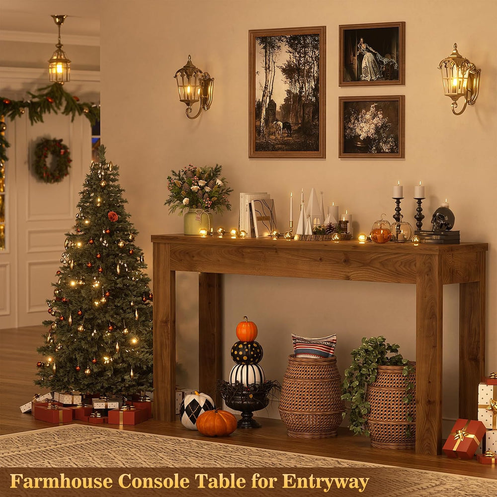 Armocity Console Table for Entryway, 47" Farmhouse Sofa Tables Narrow Lo...