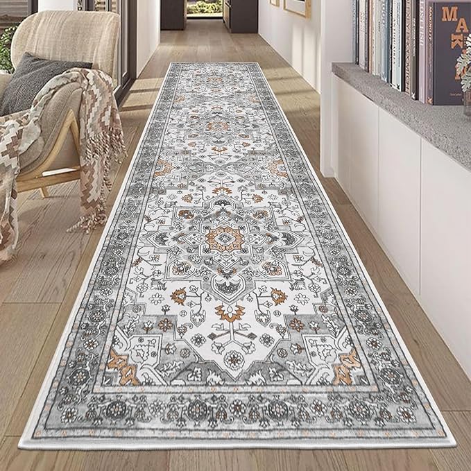 HEBE Hallway Runner Rug 2'x8' Washable Vintage Distressed Area Rugs Non Slip - Image 7