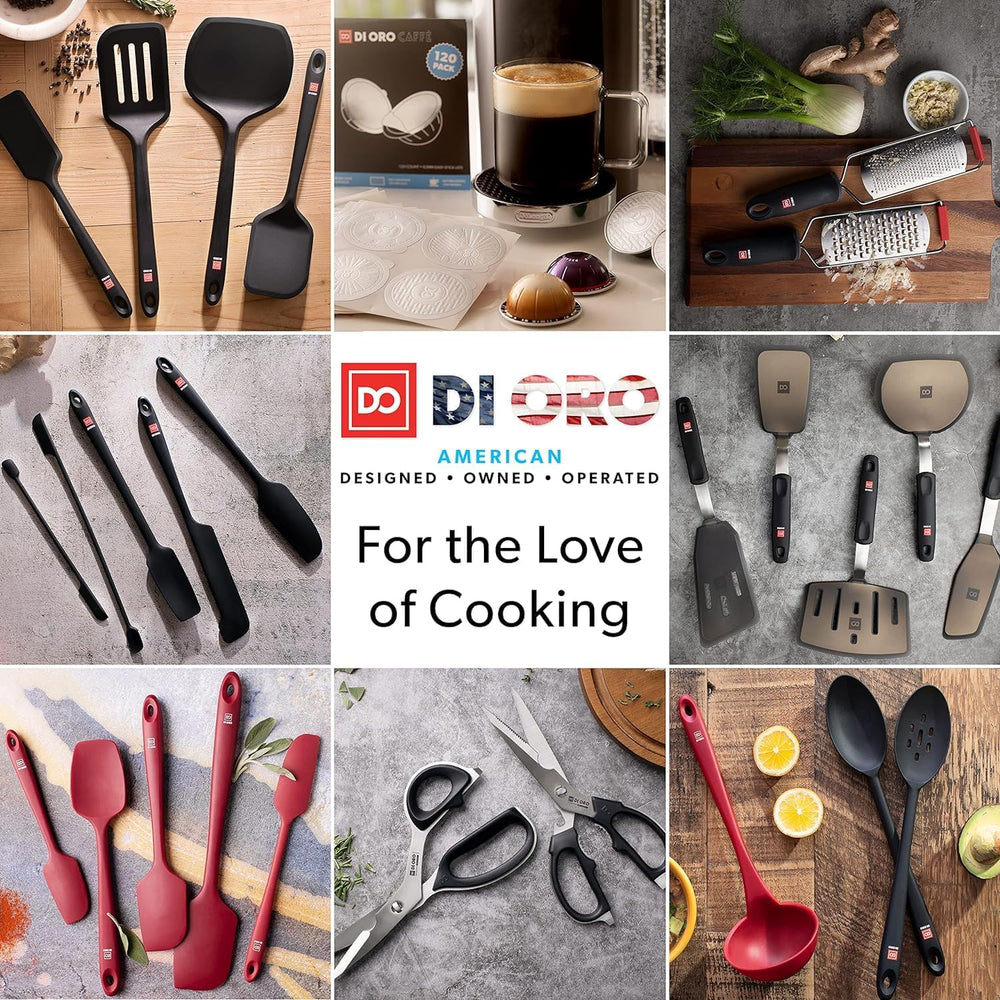DI ORO Silicone Spatula Set - 600F Heat Resistant, 5-Pc Black