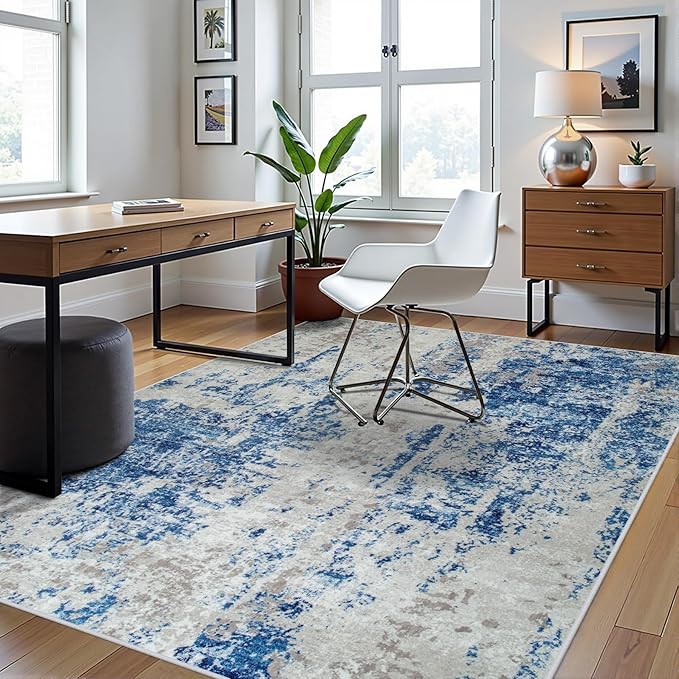 5x7 Area Rugs for Living Room Rug Washable: Abstract Rug for Dining Room - Image 3