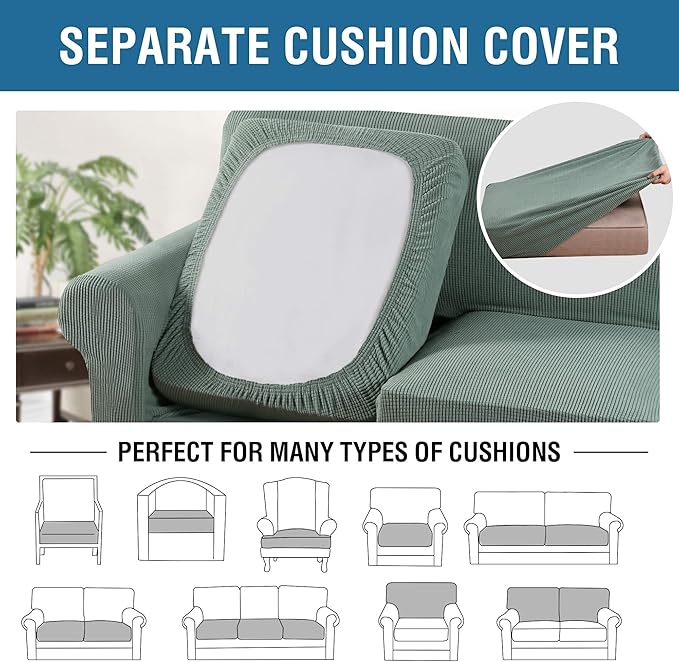 H.VERSAILTEX 4 Piece Stretch Sofa Covers - Image 5