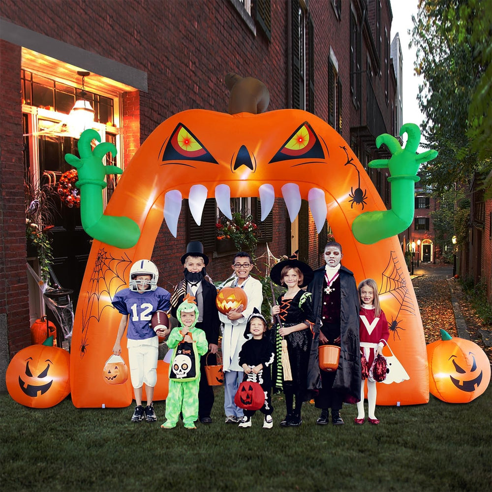 Juegoal Halloween Inflatable Lighted Pumpkin Archway 13 FT(L) x 10 FT(H), Gia...
