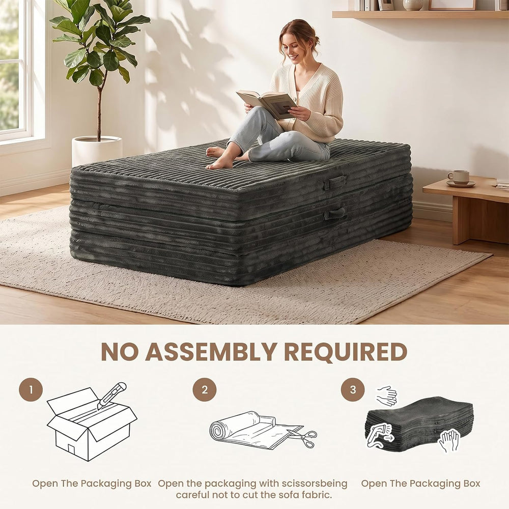6-Inch Tri Folding Mattress Full Size,Memory Foam Foldable Mattress Topper,Po...