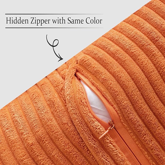 MIULEE Orange Decorative Lumbar Throw Pillow Covers - Image 3