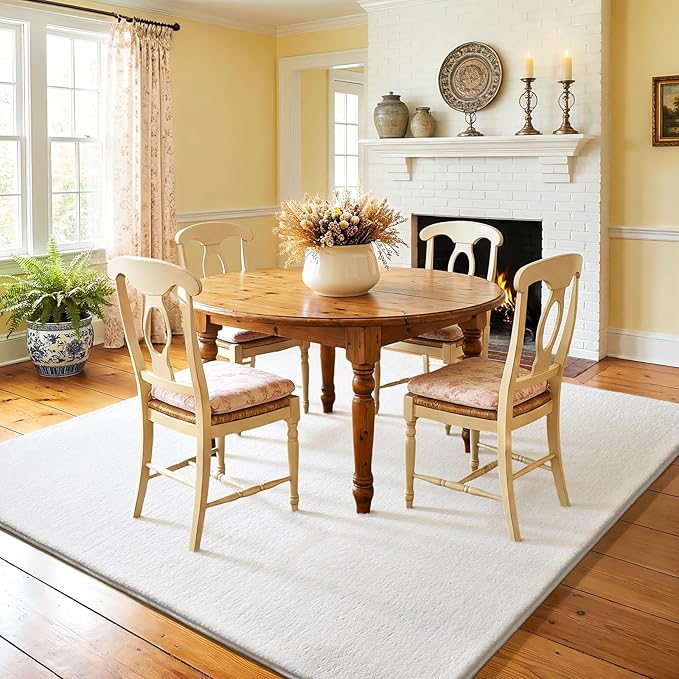Amearea 5x5 Square Area Rugs for Bedroom Living Room, Modern White Thickened - Image 9